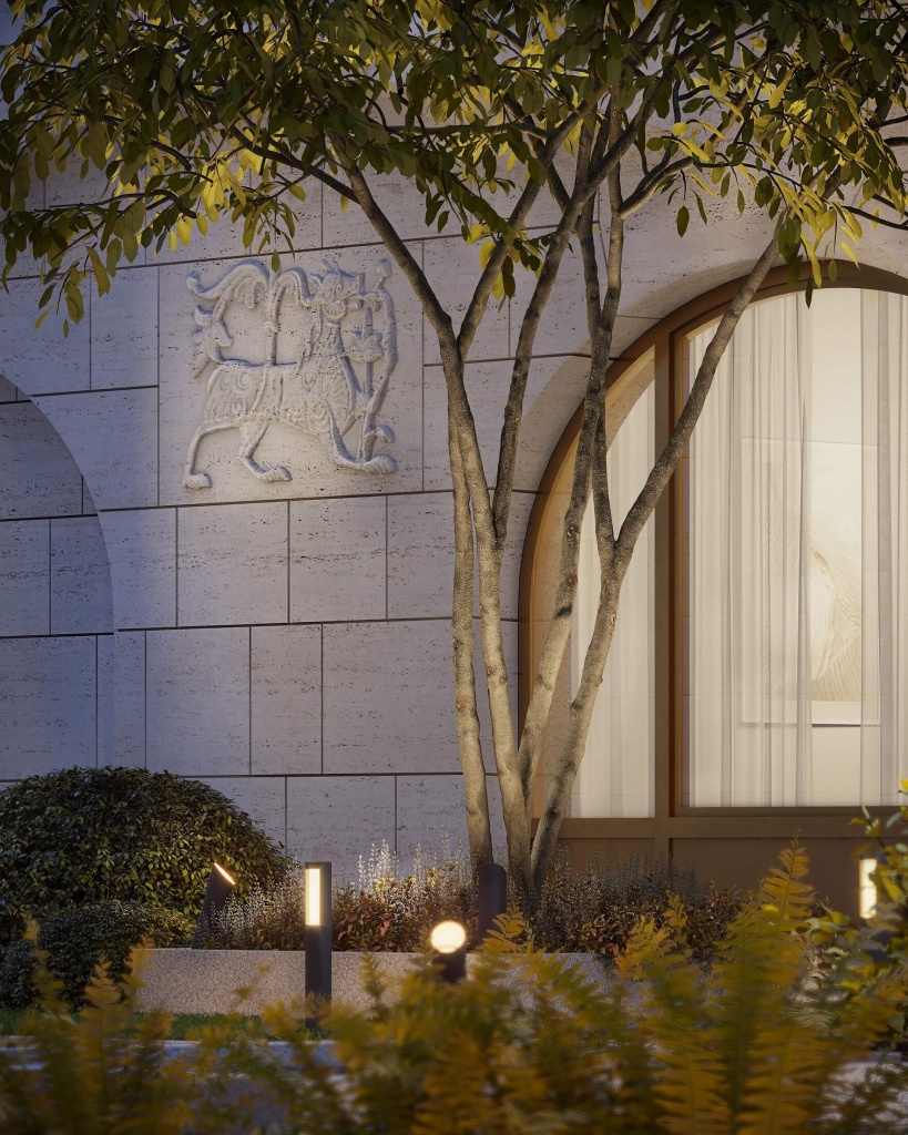 Фрагмент фасада с барельефом. Корпус С Фрагмент фасада с барельефом. Корпус С